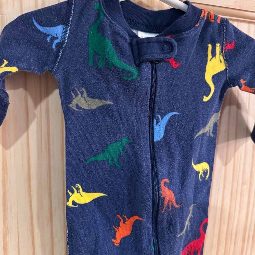 Hanna Andersson Dinosaur One Piece Pajama Organic Cotton 0-3 boy
